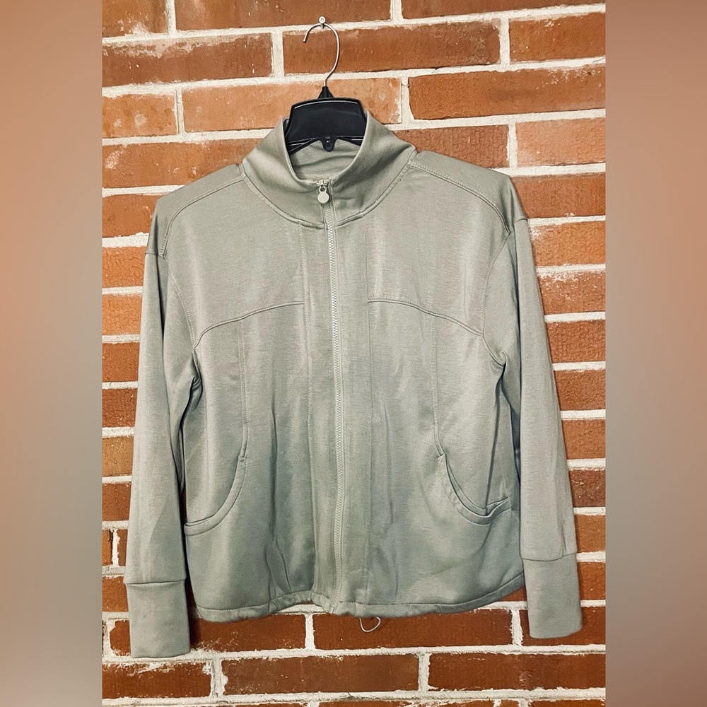 Apana Sage Green Zip-Up Jacket